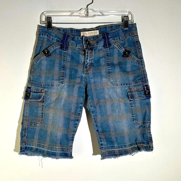 Farlow Jeans Plaid City Bermuda Shorts - Picture 1 of 4